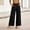 Black, variant on Womens Spring Summer Soft Flowy High Waist Pull On Straight Wide Leg Stretch Drape Dress Pants with Button White