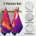 thumbnail image 3 of Nawy Hawaiian Sunset on Big Island Anaehoomalu Bay Ocean Romantic Resort Mauve Black Soft Bath Towel 2-Pack 27.5*16in, 3 of 6