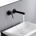 thumbnail image 3 of Sumerain Single Handle Left-Handed Matte Black Wall Mount Bathroom Faucet, Lavatory Basin Faucet, 3 of 7