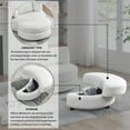 thumbnail image 6 of Oversized Swivel Chair with Half-Moon-Shaped Storage Ottoman, Round Club Chair with Throw Pillows and Head Pillow, Leisure Accent Chair with Metal Base and Solid Wood Frame for Living Room, Office, 6 of 8