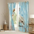 thumbnail image 3 of Feelyou 3D Pelicans Black Out Curtains, Blue Wooden Plank Curtains Pack of 2 (42x63 Each), 3 of 6