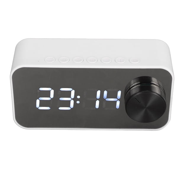Reloj despertador con espejo, altavoz inalámbrico Bluetooth, reloj despertador multifunción, altavoz estéreo Bluetooth, tecnología avanzada
