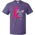 thumbnail image 3 of Inktastic Faith over Fear Breast Cancer Awareness with Pink Ribbon T-Shirt, 3 of 5