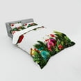 thumbnail image 2 of Christmas Duvet Cover Set, Happy New Year Greeting Celebrations with Holly Garland Design, Bedding Set with Shams and Fitted Sheet, 3 Sizes, by Ambesonne, 2 of 2
