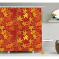 thumbnail image 1 of Orange Shower Curtain Set, Multi Colored Autumn Fall Maple Leaves in Unusual Designs Nature Theme Artprint, Bathroom Decor,  Burnt Orange, by Ambesonne, 1 of 1