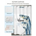 thumbnail image 2 of No Hook Cloth Fabric Shower Curtain with Snap in Liner, Coastal Fish Waterproof Shower Curtains Set with See Through Top Window, Watercolor Blue Ocean Starfish Painting Bath Curtains Shower 36"x78", 2 of 6