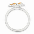 thumbnail image 2 of Sterling Silver Stackable Expressions Polished Orange Enameled Flower Ring Size 5, 2 of 5