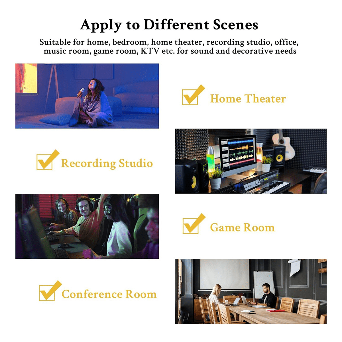 12 Pack Self Adhesive Acoustic Panels Soundproof Wall Panels,Sound Proof Foam Panels for Noise Absorbing Black