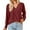 Wine, variant on WREESH Womens Fashion Flowy Tops Solid Color V-Neck Long Sleeve Lace Button Loose T-Shirt Pullover Wine