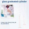thumbnail image 5 of Graduated Cylinder Set,Borosilicate Glass Measuring Cylinders in with Pipettes/Stirring Rods/Clean B, 5 of 5