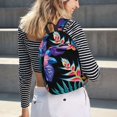 thumbnail image 6 of Naloa Tropical Palm Leaves Canvas Backpack for Men Women Rucksack Casual Travel Daypack College Tote Satchel Bookbag for Teens-Medium, 6 of 7