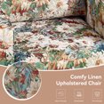 thumbnail image 4 of DREAMSIDEA Swivel Accent Chair, Swivel Barrel Chair, Upholstered Comfy 360 Degree Swivel Club Chair for Living Room/Bedroom/Waiting Room/Office(Floral Chair Orange Blooms, Set of 1), 4 of 6