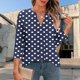 thumbnail image 1 of mfyjkho Tops De Tallas Grandes, Camiseta De Manga Tres Cuartos Con Cuello En V Y Lunares De Color Liso Para Mujer Tops Y Blusas Para Mujer L, 1 of 6