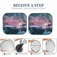 thumbnail image 5 of Picia Boat Lighthouse Storm Waves 2 Piece Car Windshield Sun Shade Foldable | Foldable Sun Shield for Front Window Blocks UV Rays and Keeps Your Vehicle Cool-Medium, 5 of 7