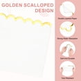 thumbnail image 2 of Uxcell 50Pack Gold Foil Scalloped Cocktail Paper Napkins for Parties and Events[White], 2 of 6