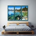thumbnail image 2 of IDEA4WALL Wall Murals for Bedroom Fake Window Beach Blue Window Removable Wallpaper Peel and Stick Wall Stickers - 24x32 inches, 2 of 4