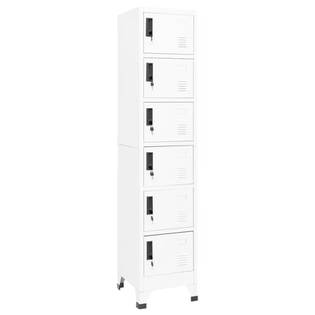 vidaXL Locker Cabinet White 15"x15.7"x70.9" Steel