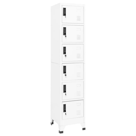 vidaXL Locker Cabinet White 15"x15.7"x70.9" Steel