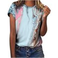 thumbnail image 2 of Ichuanyi Womens Shirts, Adult Fashion Woman Round Neck Short Sleeve Tops T-Shirt Prints Loose Blouse, 2 of 6