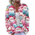 thumbnail image 1 of Christmas Plus Size Sweater for Women 2024 Cute Xmas Printed Cardigans Sweater Open Front Button Down Knit Jacket Coat, 1 of 5