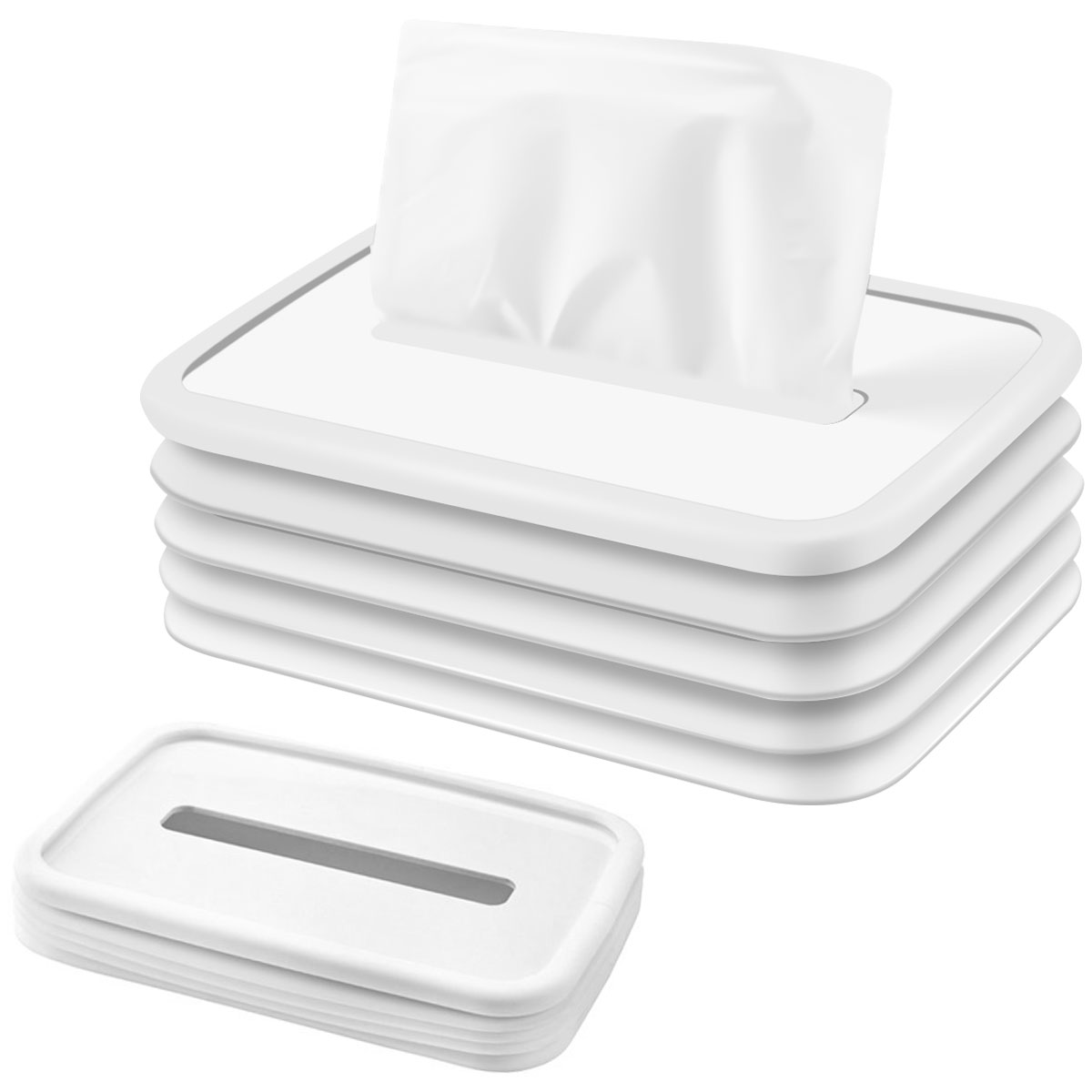 Silicone Tissue Box Cover Rectangular Foldable Tissue Box Holder Free
