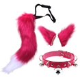 thumbnail image 2 of Conjunto de orejas y cola de piel sintética Accesorios de disfraces de cosplay Gargantilla de cuello de cuero de PU de regalo para fiestas temáticas Fernando Cola para la cabeza, 2 of 8