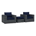thumbnail image 2 of Modway Summon Coussins Sectionnels de Mobilier de Patio Extérieur Sunbrella 3 Pcs, Bleu Marine, 2 of 7