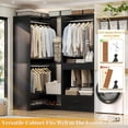 thumbnail image 4 of iSunirm Corner Closet System, 31" Corner Closet Organizer with 2 Hanging Rods and Shoe Rack, Corner Storage Unit for Small Space, Black, 4 of 6