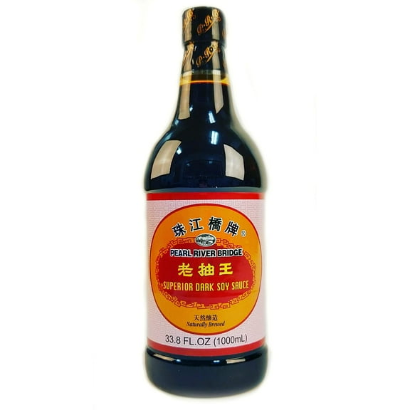 Pearl River Bridge Superior DNF2 Dark Soy Sauce, Premium Chinese Soy Sauce, Authentic Restaurants Choice Perfect Condiment for Chinese Cuisine, Sushi, Soup, Asian Stir Fry, 33.8 Fl Oz