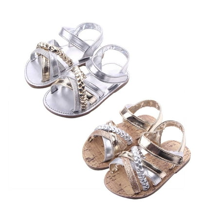 

SPRING PARK Baby Girls Summer New Soft Baby Non-slip Toddler knitted Shoes Sandals