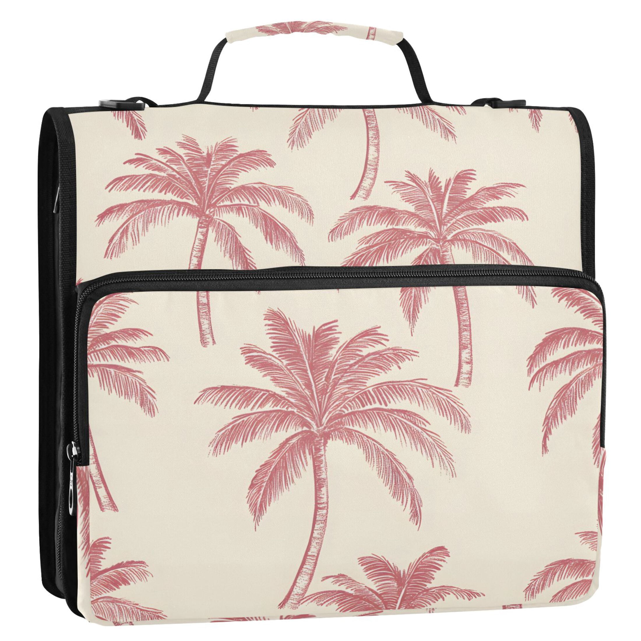 ALAZA Zipper Binder Vintage Coconut Palm Tree 3 Ring Trapper Keeper File Folder Organizer Bag