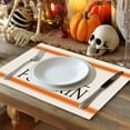 thumbnail image 5 of Gallickan Halloween Placemats, Set of 4 Printed Polyester Table Mats, Thanksgiving Fall Insulation Pads for Dining, Holiday Party Table Decor, C, 5 of 6