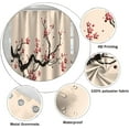thumbnail image 5 of Cherry Blossom Shower Curtain Chinese Traditional Antique Ink Painting Art Plum Floral Shower Curtains Bathroom Accessories Waterproof Polyester Fabric with Hooks, 72 x 72 Inch, 5 of 6