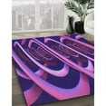 thumbnail image 3 of Ahgly Company Machine Washable Indoor Round Transitional Indigo Purple Area Rugs, 7' Round, 3 of 7