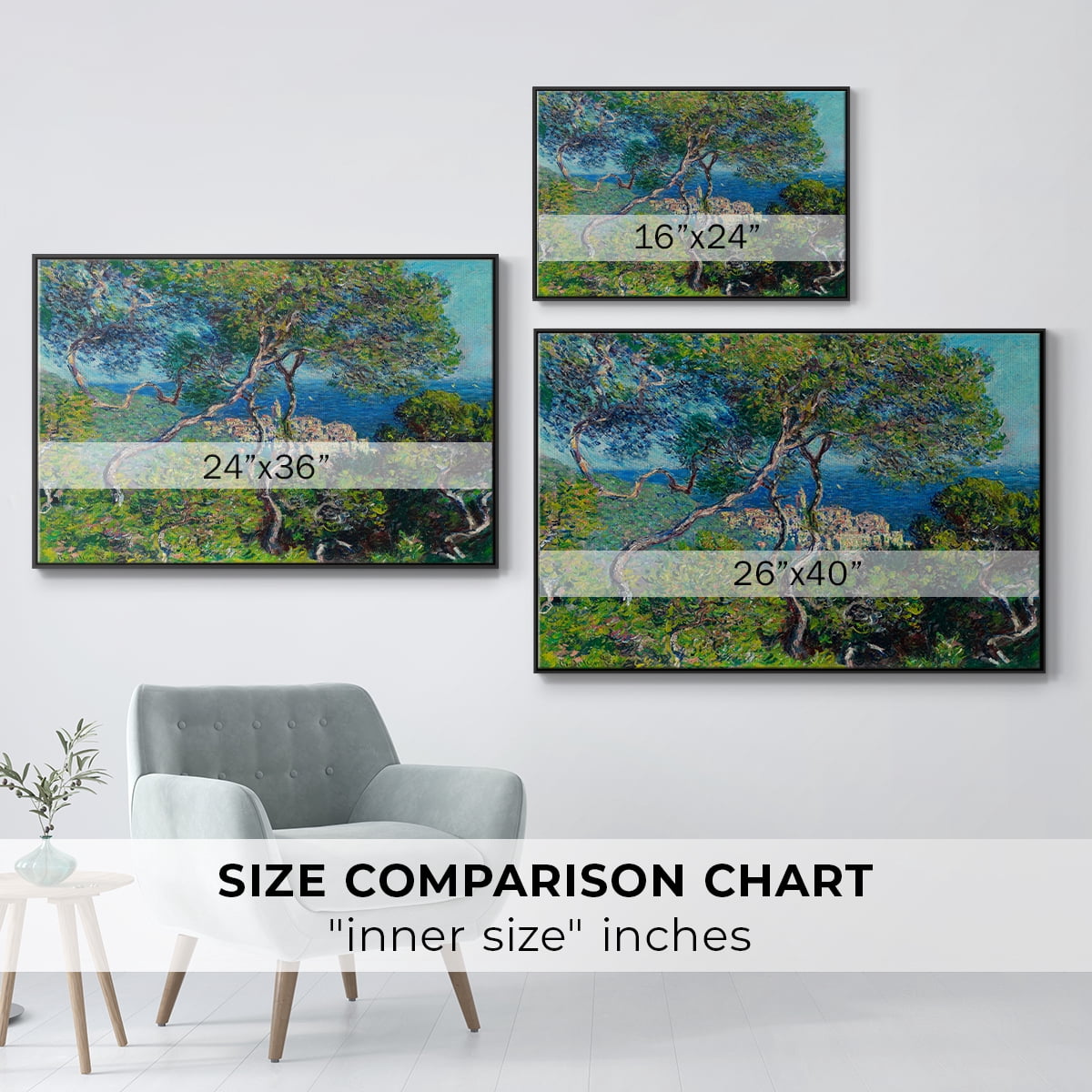 Vintage Landscape-CV By Wexford Home Framed in Black Wood Gallery Wrapped Canvas 17 in. x 25 in.