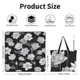 thumbnail image 2 of Elegant Monochrome Lotus Flower Pattern Waterproof Picnic Blanket with Foldable Zipper, Suitable for Outdoor Use, Suitable for Travel, Camping, Beaches, Parks, Grasslands, Picnic Blanket Accessories, 2 of 7