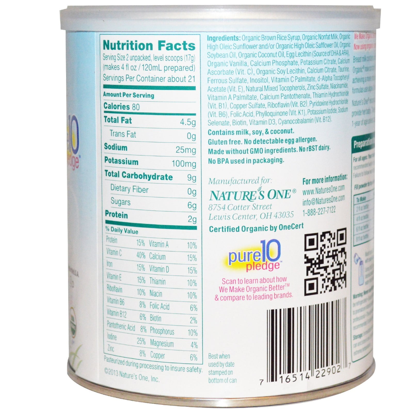baby's only organic formula