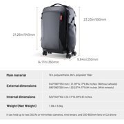 PGYTECH 2-in-1 Roller Camera Backpack Rolling Luggage Case for DSLR Cameras Lenses Tripod with Rain Cover