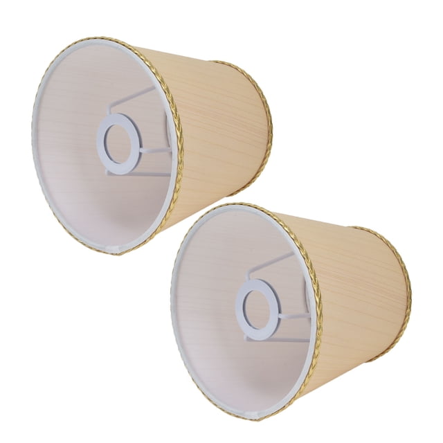 Pantallas De Lámpara Para Lámparas De Mesa, Pantalla De Bombilla E14, 2 Piezas, Tela Beige Dorado Para Pasillo