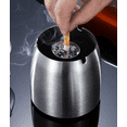 thumbnail image 2 of Cenicero de acero inoxidable con tapa, ceniceros para exteriores a prueba de viento, cenicero para cigarrillos para uso en el hogar de la oficina en el patio al aire libre en interiores (grande) Xemadio ZJWJ145, 2 of 5