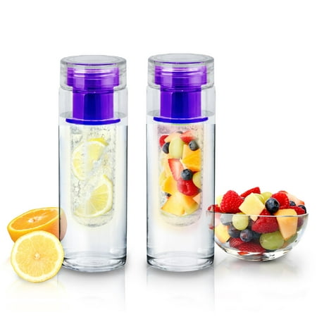 2pk Purple Bpa Free Clear Tea Tumbler Water Bottle  Infuser Travel Mug