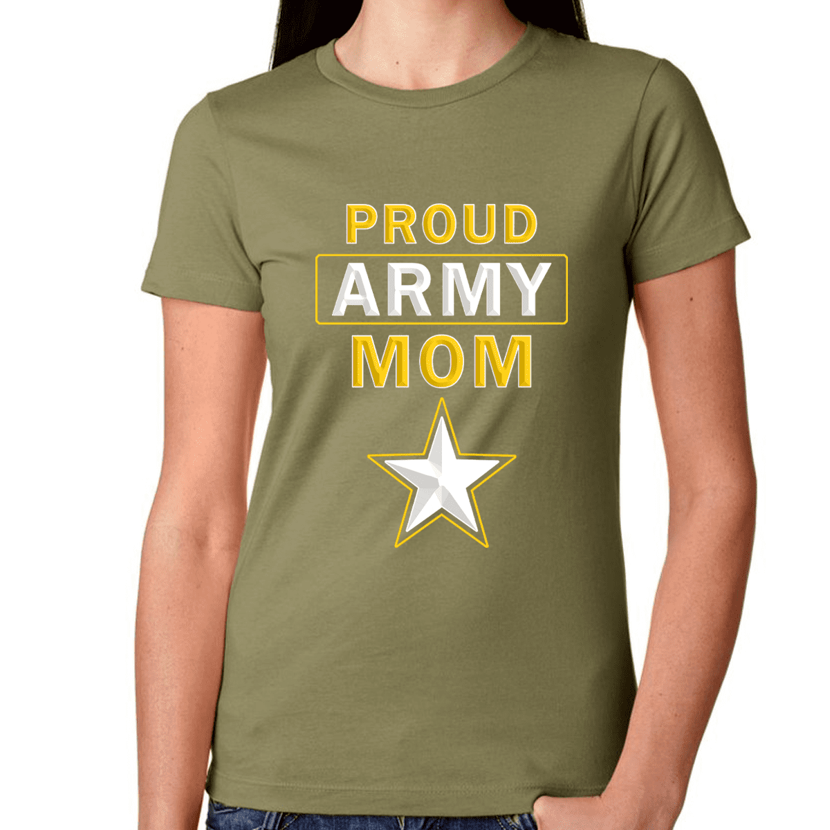 Womens Proud Army Mom - Premium Vintage US Army Mom Shirt Mothers Day