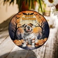 thumbnail image 3 of Mummy Bulldog Happy Halloween with Pumpkins Bats Spooky Fun Stained Glass Suncatcher Dog Lover Gifts Idea Window Hanging Sign Decor - 00019, 3 of 5
