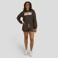thumbnail image 6 of Women's WEAR by Erin Andrews Brown Cleveland Browns Heavy Rugby Jersey Long Sleeve T-Shirt & Shorts Lounge Set, 6 of 7