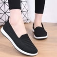 thumbnail image 4 of longantii Women's Orthopedic Knit Flat Loafers Breathable Mesh Round Toe Comfortable Slip On Walking Shoes Casual Lightweight Daily Footwear for Ladies Black, 4 of 4