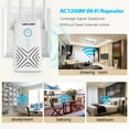 thumbnail image 6 of AC1200 Dual Band Gigabit WiFi Range Extender WiFi Repeater With Dual Gigabit LAN Port and 4 High Gain Antennas, Wireless AP / Range Extender / Router 3 Modes, WPS, Wall Plug, 6 of 9