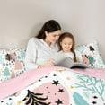 thumbnail image 5 of Homewish Cartoon Xmas Tree Bedding Comforter Set,Colorful Stars Print Twin Comforter Sets,White Pink Green Bedding Set For Girls Kids,Super Cozy Room Decor Reversible,2 Pieces, 5 of 8