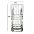 thumbnail image 2 of Lorren Home Trends Tall 12 Ounce Drinking Glass-Textured Cut Glass, Set of 6, 2 of 6