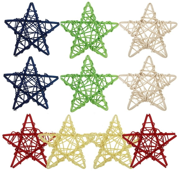 unbranded  10 Pcs Rattan Wall Decoration Pentagram Star Garland Birthday