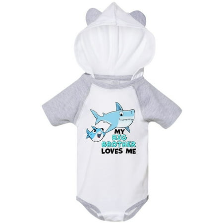 

Inktastic My Big Brother Loves Me with Cute Sharks Gift Baby Boy or Baby Girl Bodysuit